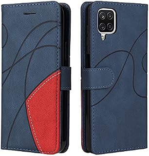 NEXCURIO Wallet Phone Case Compatible with Samsung Galaxy A12 / A12 Nacho V2 2021 / M12 Case Wallet with Credit Card Holder Stand Women Men Leather Flip Case Folding Cover Shockproof - Blue