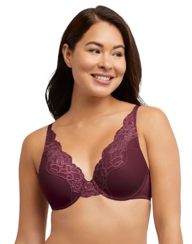 Image of Bali Women's Lace Underwire Bra, One Smooth U Comfort Stretch Full-Coverage Lace Bras for Women, Convertible