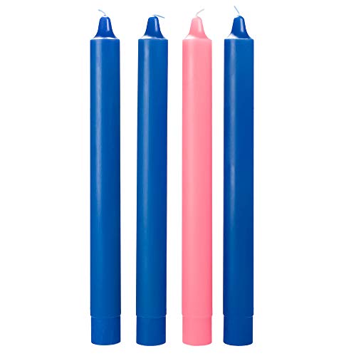 Advent Candle Set - 3 Blue 1 Pink (16"x1.5")