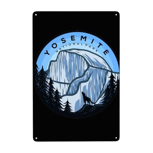 Yosemite National Park Tin Signs Retro Metal Wall National Park Decor For Garage Wall Decoration Home Office Home Poster Retro 8x12 Inch
