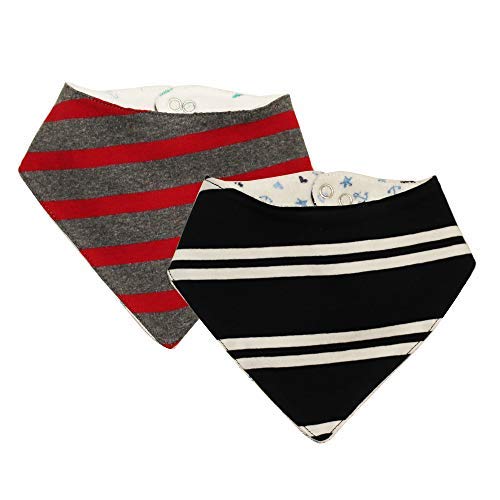 Bavoirs bébé coton terry réversible bleu nouveau-né