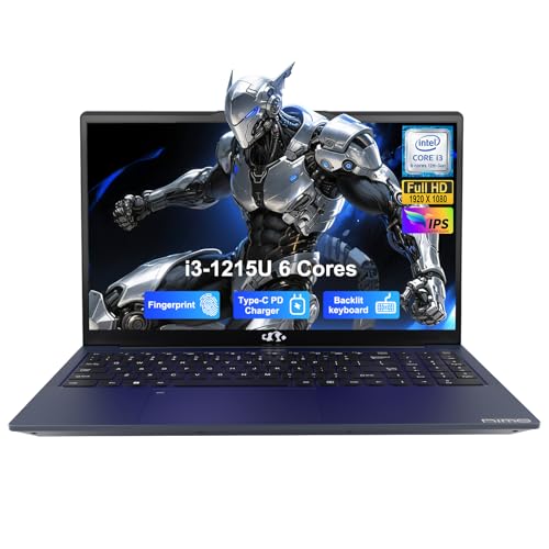 Image of NIMO 15.6 inch FHD Laptop, Inter 6-Core i3-1215U 8GB RAM 256GB SSD (Up to 4.4GHz, Beat R5 7520U) Computer with 180 Viewing Wi-Fi 6 Dual Fans 65W Type-C, Portable for Business School and Home Use