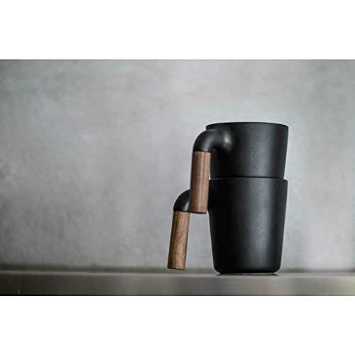Taza de cerámica HMM Mugr Cloud 12 oz con mango de madera miniatura 4