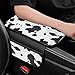 Forala Cow Print Car Center Console Cover PVC Leather Armrest Cushion with 2 Storage Bags Universal Car Armrest Seat Box Pad Car Interior Accessories Protector for Women Men (White Black)