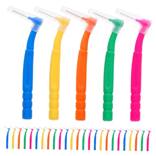 Didiseaon 30Piezas Cepillos Interdentales Prácticos de Limpieza Oral Efectiva Ligeros y Portátiles para Hogar y Colores Amarillos