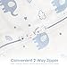 Baby Swaddle 0-2 Months, Cotton Arm-In Zipper Sleep Sack, Wearable Blankets Wrap for Newborn Infant Girls, Boys (Elephant, Star Moon, Pack of 2)