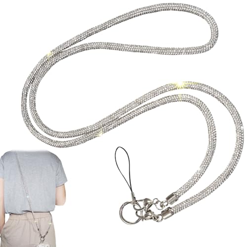 Cordón de diamantes anticaída para móvil y tarjetas de oficina 2