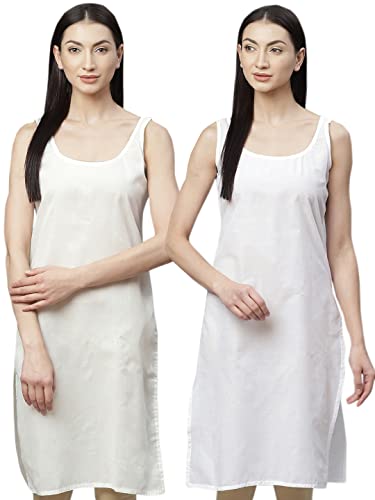 Image of Ada Womens Terivoile Cotton Suit Full Slip /Camisole (Pack of 2) A301831