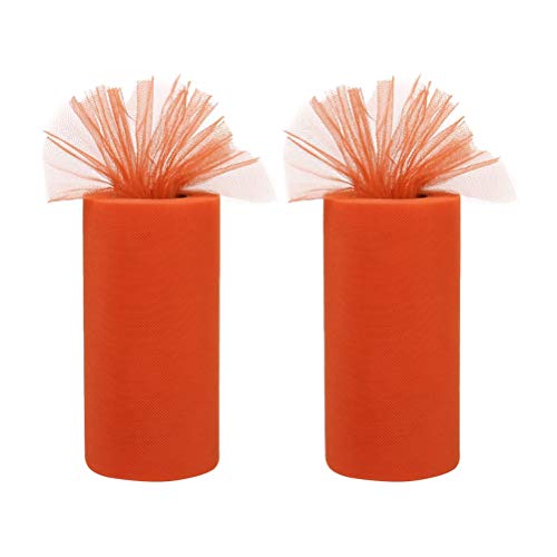 Tulle orange de decoration de fete : lot de 2 rouleaux Healifty