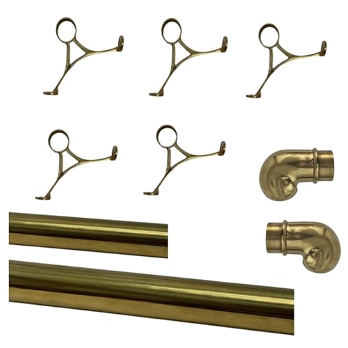 10 Foot Long Brass Bar Rail Kit 2 Inch Diameter
