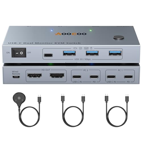 AOOCOO USB-C Dual Monitor KVM
