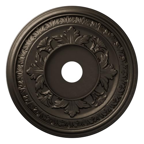 22"OD x 3 1/2"ID x 1"P Baltimore Thermoformed PVC Ceiling Medallion (Fits Canopies up to 7 3/4"), Metallic Black Night