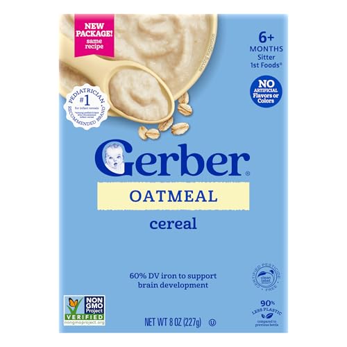 GERBER CEREAL FOR BABY GRAIN AND GROW 1st Foods Non GMO Oatmeal 5x8oz