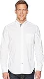 Nautica Men's Classic Fit Stretch Solid Long Sleeve Button Down Shirt, Bright White, Large