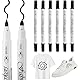 OHREN 6 Stück Permanent Dual-Tip Textilstifte, Textilmalstifte, Stoffmarker, Textilmarker zum Personalisieren von Hemden, Taschen, Textilien (Schwarz)