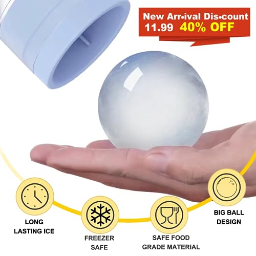 Mfacoy Old Fashioned Whiskey Glasses Set Of 4 (2 Crystal Bourbon Glasses, 2 Round Big Ice Ball Molds 11 Oz Rocks Glass With Gift Box, Barware For Scotch Cocktail Rum Vodka Liquor, Gifts For Men #TOP2