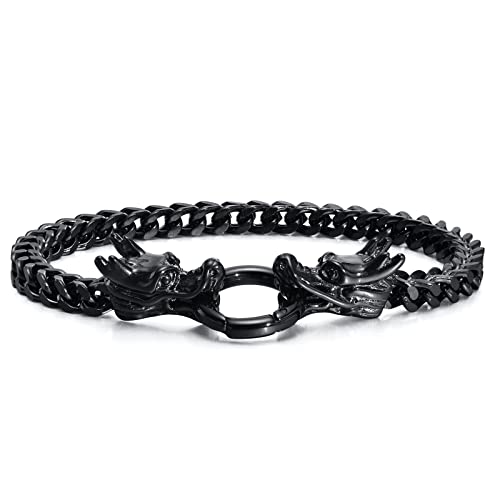 Mprainbow Dragon Cuban Link Chain Bracelet- Sturdy Stainless Steel Curb Cuban Link Chain Bracelet For Men Dad Boyfriend Husband,Bangle Jewelry Christmas Birthday Gift For Him #TOP30