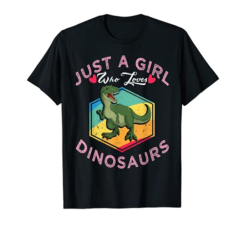 T-shirt rétro dinosaure Just a Girl Who Loves Dinosaurs Lover's T-Shirt