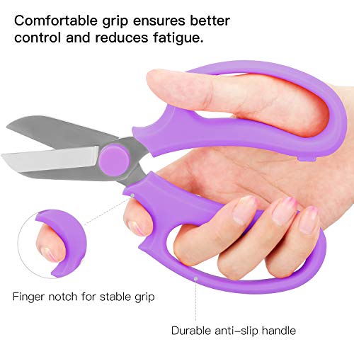 Image of Housolution Flower Scissors, Strong Floral Shears, Premium Steel Garden Pruning Shears Floral Fruits Leaf Scissors Hand Pruner Snip Trimming Tool for Gardening Flower Arrangement, Purple