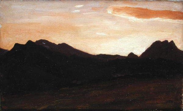 Tableau paysage avec collines Frederic Leighton poster art décoration chambre 60x90