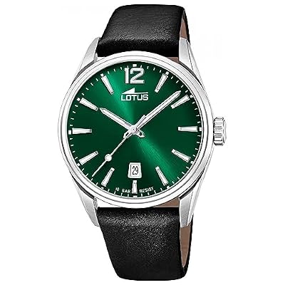 LOTUS Orologio Uomo Analogico in Acciaio Inossidabile e Pelle Nero