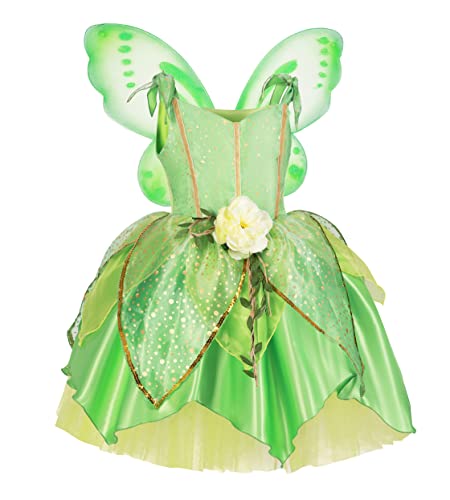 Tolafio Tinkerbell Costumes Princess Costume For Girls Birthday Role Play Dress Up Ball Gown Halloween Fancy Party Dress With Wings #TOP2