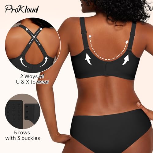 Image of ProKloud WirelessTriangle Bralettes for Women Plunge Unlined Unpadded Bras | No Underwire Comfortable Everyday Tshirt Bra,Hook and Eye Closure