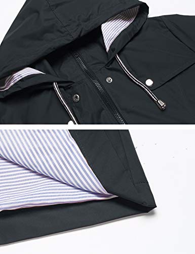 image for LOMON Raincoat Women Waterproof Long Hooded Trench Coats Lined Windbre