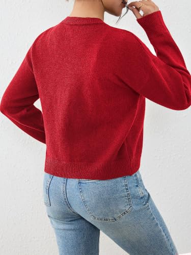 Image of Ibeauti Cropped Cardigan Sweaters for Women 2026 Trendy Spring Y2k Outfit Long Sleeve Button up Open Front Short Knit Sweater