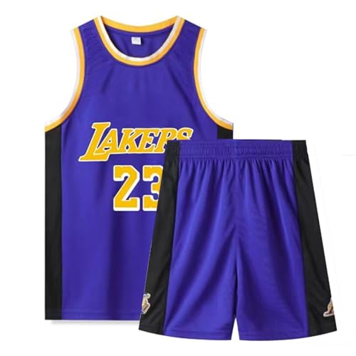 Qkdyky Maillot Basket Enfant 2 Pièces, Tenue Basket Enfant, Ensemble Basketball Garçon Respirant, Maillot de Enfants à Séchage Rapide + Short, Tenue...