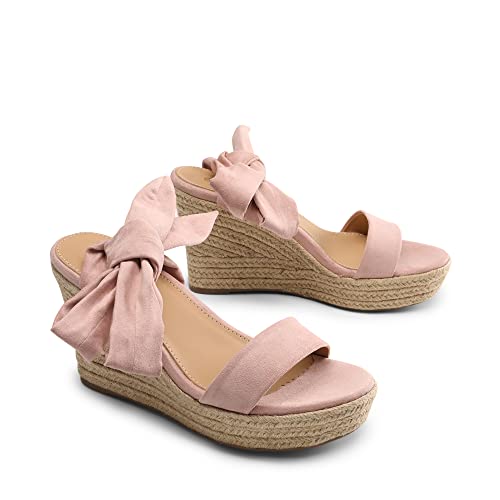 Image of DREAM PAIRS Women's Espadrille Wedge Sandals | Espadrilles wedges tie lace up sandals,Ankle strap platform dressy shoes,Comfortable open toe sandals