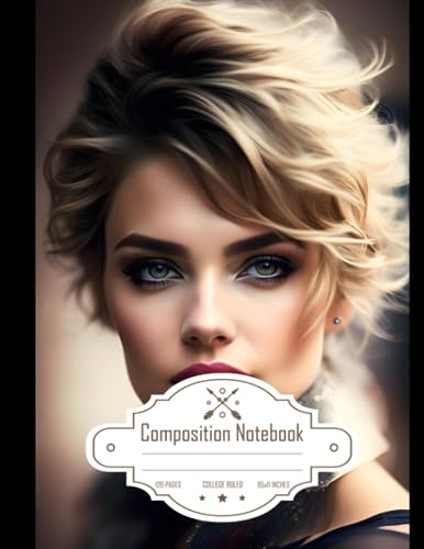 Composition Notebook College Ruled: Stunning Portrait of Beautiful Girl, Photo