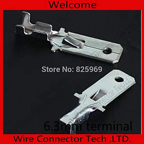 Davitu 500Pcs Brass plated tin Male 6.3 Crimp terminal Connector,6.3mm terminals,6.3mm Spade terminal,best price