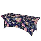 Bkdogkt - Mantel rectangular elástico con base de color azul marino para fiestas y eventos al aire última intervensión
