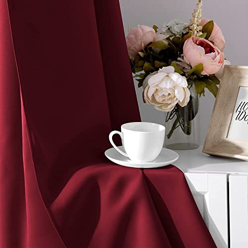 Image of Home Sizzler 1 Piece Solid Blackout Eyelet Polyester Long Door Curtain - 9 Feet, Maroon