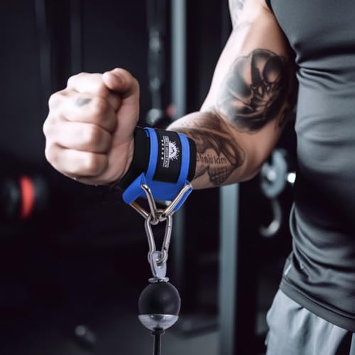 Image of Adjustable Wrist Cuffs Neoprene Padded Straps for Cable Machines Strength Training Equipment
