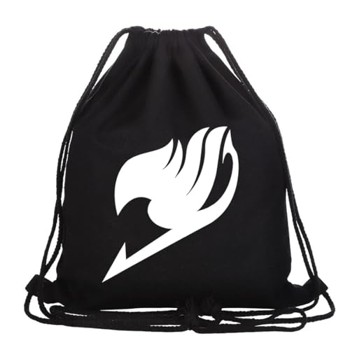 Roffatide Anime Fairy Tail Chapeau De Paille Pirates Sac À Tiroir Imprimé Sac De Sport Sac À Dos Toile Drawsting Sac À Dos String Sac Noir A