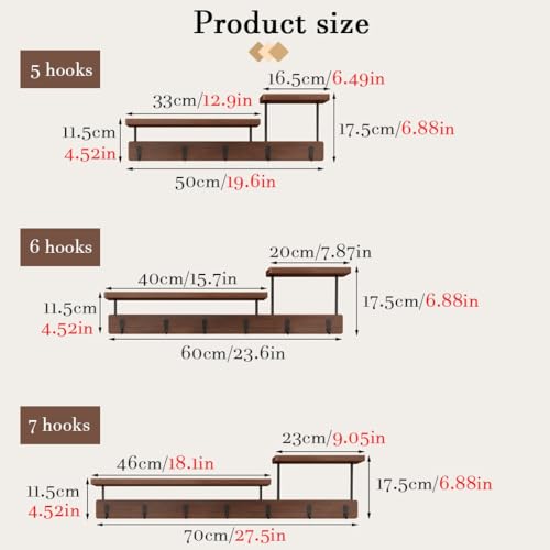 Perchero de pared de madera maciza moderna de diseño duradero 6