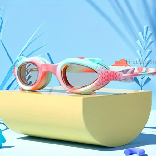 Image of First Lens Mermaid Kids Swimming Goggle For Boy & Girls 006 | AntiFog | UV protection | Durable - Red Age (3 to 8)