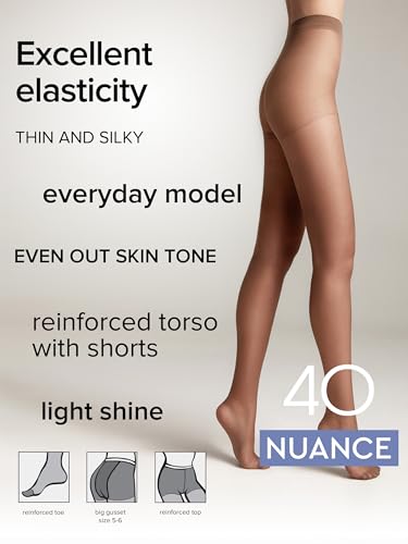 Image of Conte Tights Control Top Semi Opaque Pantyhose Silky Matte Effect Nuance 40 Den