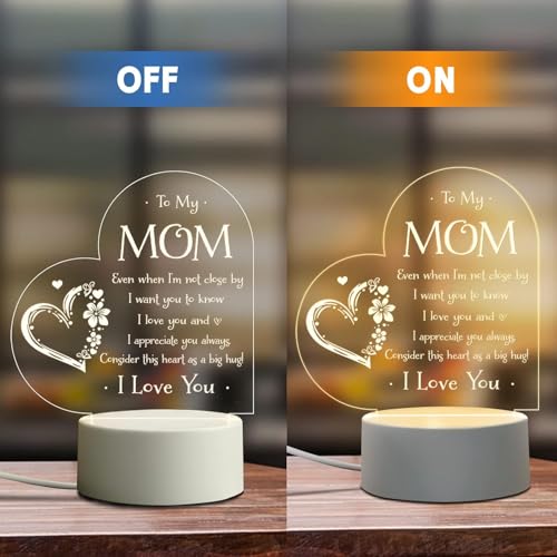 Image of Plastic LED Night Light For Mom - Birthday Present From Daughter Or Son On Mother'S Day, Christmas, Multicolor