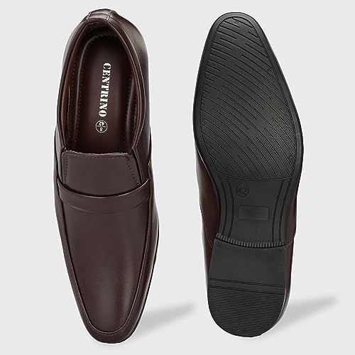Image of Centrino Mens Formal Shoe |Slip-On Men's Formal Shoe | Stylish Non-Lace Design | Soft Cushioned Insole for Comfort | Perfect for Office & Formal Wear (64046)