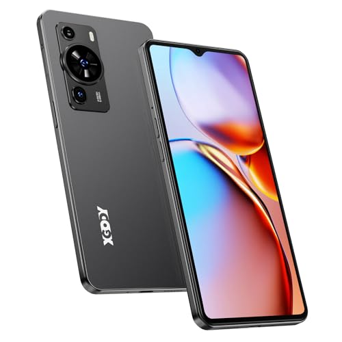 Xgody Mate 50 SIM Free Mobile Phones, Unlocked Smartphone 6.6" Display 4G Octa Core 3GB+32GB/SD 256GB, 4500mAh Battery, 5+18MP Android 10, 3-Card Slots, Face ID GPS, Type-C Port (Black)