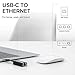 Plugable USB C to Ethernet Adapter, Driverless Fast and Reliable Gigabit Speed, Thunderbolt 3 to Ethernet Adapter Compatible with MacBook Pro, Windows, macOS, iPhone 15, and ChromeOS