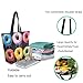 ZzWwR Fashion Colors Splashed Donuts Black Extra Large Canvas Gym Shoulder Tote,Durable Reusable Daily Top Handle Bag for Mens Womens Yoga Weekender Picnic Beach Travel Market Shopping