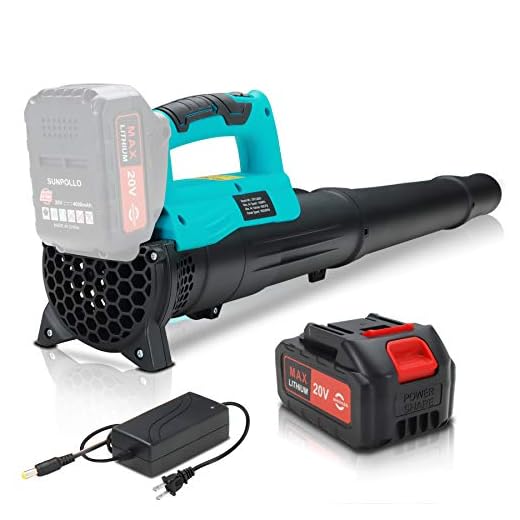 Cordless Leaf Blower, Electric Air Blower for Yard Lawn Care and Car Dryer, Powerful Lightweight Battery Blower with 20V 4.0Ah Rechargeable Battery and Charger for Leaves, Dust and Debris Cleaning