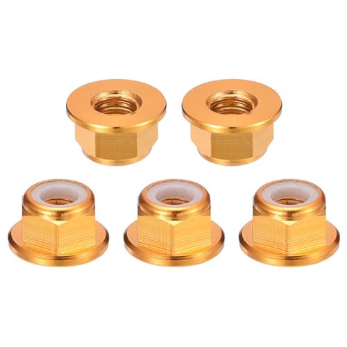 Écrous M5x0.8mm nylon autobloquants en aluminium or Quarkzman pour fixation