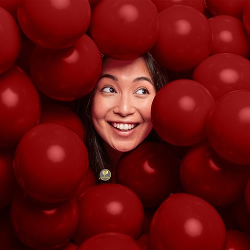 Image of AFTERLOON Biodegradable Natural Rubber Latex Mini Balloons 50 pcs Red 5 Inch, Plastic-Free Alternative Matte Color Durable Thickened Extra Strong Helium Float, Garland Arch Wedding Kids Decor