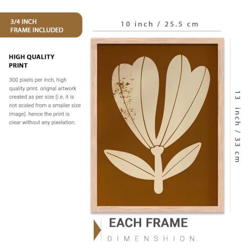 Image of kotart Botanical Art Home Decoration Painting | Floral Aesthetic Paintings With Frame For Living Room Bed Room Hotel Wall Decor Digital Reprint Set of 3 (10X13 inch)