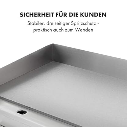 Klarstein Elektrogrill, Grillplatte, Elektrische Grillplatte, Tischgrill, Elektrogrill aus Edelstahl, Spritzschutz & Auffangbehälter, Glatte XL Grillfläche: 54,5x35 cm, Stufenlos 50-300 °C, 3000 Watt – Bild 7